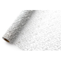 Флористична сітка PolyNet З глітером срібним 
